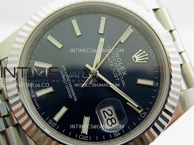 DateJust 41 126334 904L SS V2 VSF 1:1 Best Edition Blue Dial Stick Marker On Jubilee Bracelet DD3235