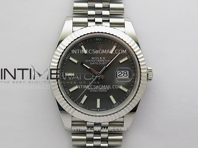 DateJust 41 126334 904L SS V2 VSF 1:1 Best Edition Gray Dial Stick Marker On Jubilee Bracelet DD3235