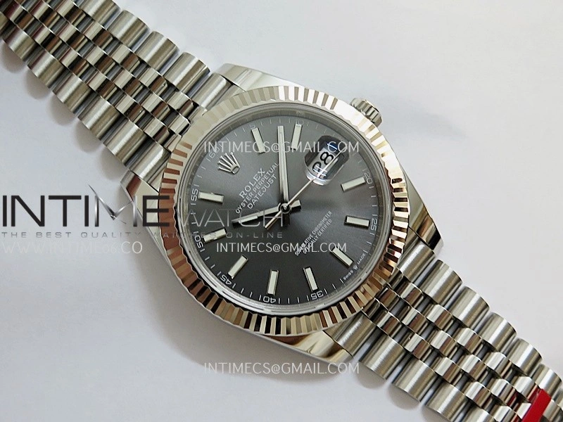 DateJust 41 126334 904L SS V2 VSF 1:1 Best Edition Gray Dial Stick Marker On Jubilee Bracelet DD3235