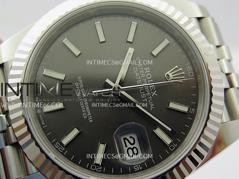 DateJust 41 126334 904L SS V2 VSF 1:1 Best Edition Gray Dial Stick Marker On Jubilee Bracelet DD3235
