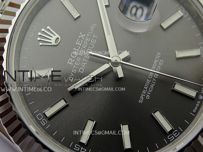 DateJust 41 126334 904L SS V2 VSF 1:1 Best Edition Gray Dial Stick Marker On Jubilee Bracelet DD3235
