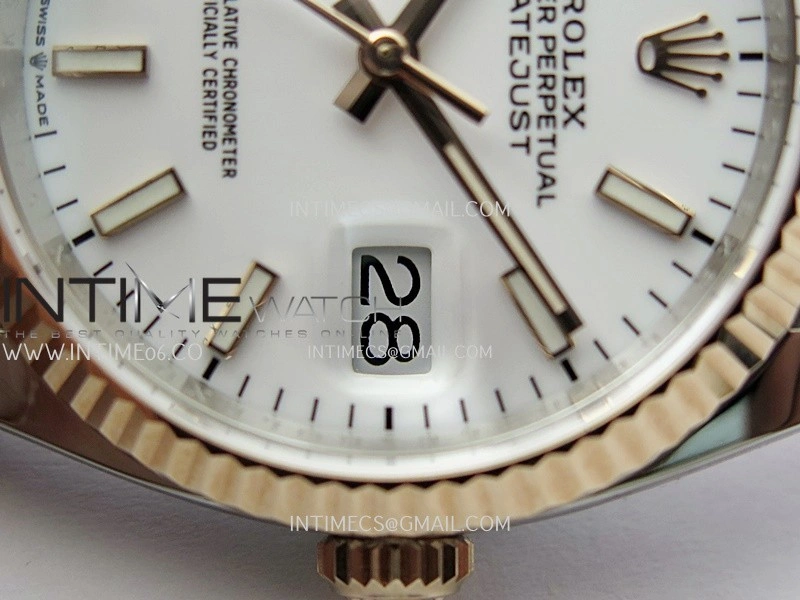 DateJust 126233 36mm 904L SS RG AR+F 1:1 Best Edition White Dial Stick Marker On Jubilee Bracelet DD3235
