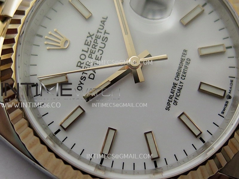 DateJust 126233 36mm 904L SS RG AR+F 1:1 Best Edition White Dial Stick Marker On Jubilee Bracelet DD3235