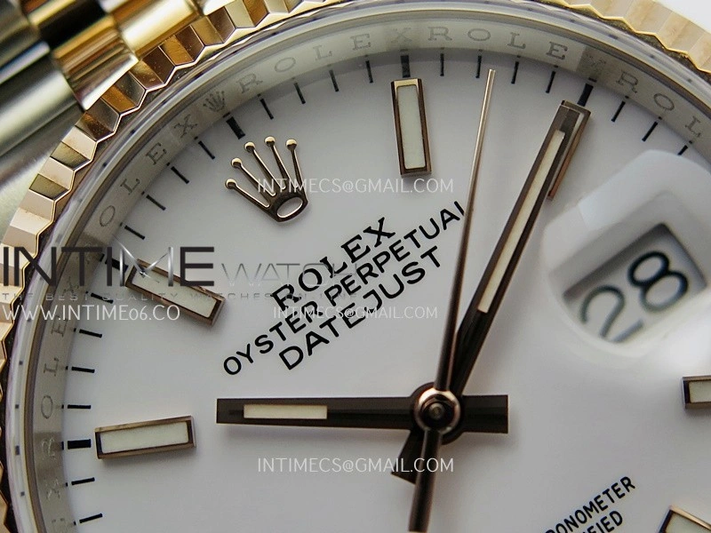 DateJust 126233 36mm 904L SS RG AR+F 1:1 Best Edition White Dial Stick Marker On Jubilee Bracelet DD3235