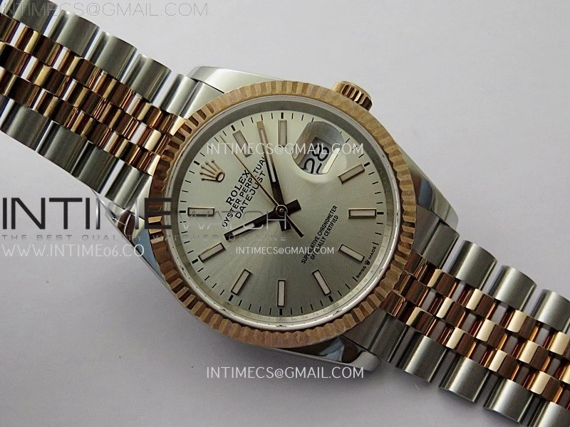 DateJust 126231 904L SS RG JDF 1:1 Best Edition Silver Dial Stick Markers on Jubilee SS RG Bracelet