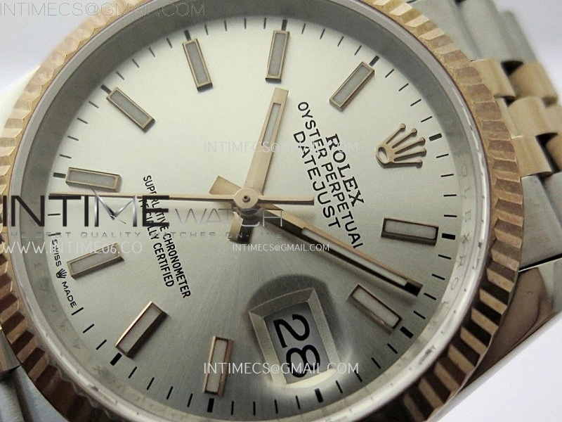 DateJust 126231 904L SS RG JDF 1:1 Best Edition Silver Dial Stick Markers on Jubilee SS RG Bracelet