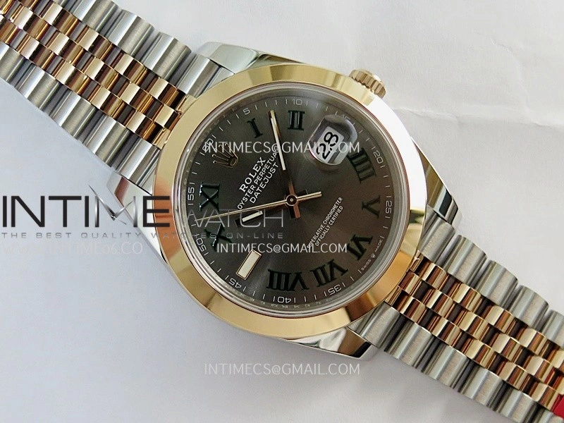 DateJust 126301 904L SS RG VSF 1:1 Best Edition Gray Dial Roman Markers On Jubilee Bracelet VS3235