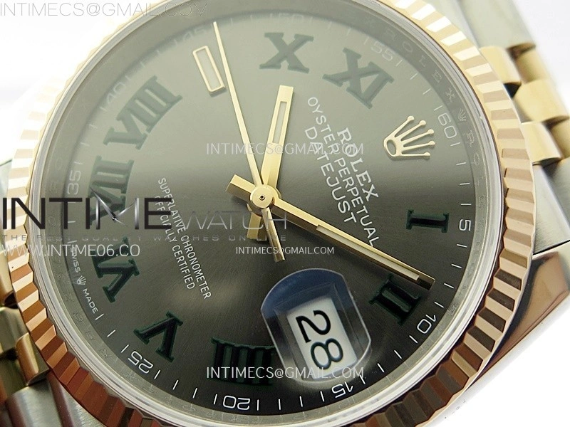 DateJust 36 126231 904L SS RG VSF 1:1 Best Edition Gray Dial Roman Markers on Jubilee Bracelet VS3235