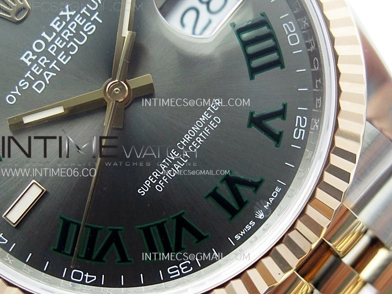 DateJust 36 126231 904L SS RG VSF 1:1 Best Edition Gray Dial Roman Markers on Jubilee Bracelet VS3235