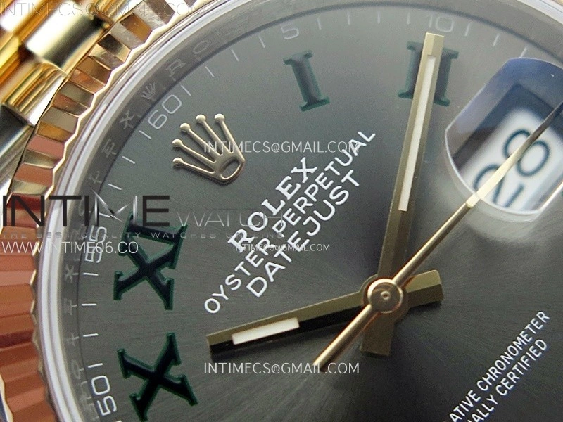 DateJust 36 126231 904L SS RG VSF 1:1 Best Edition Gray Dial Roman Markers on Jubilee Bracelet VS3235