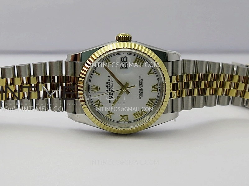 DateJust 126233 36mm 904L SS YG AR+F 1:1 Best Edition White Dial Roman Marker On Jubilee Bracelet DD3235