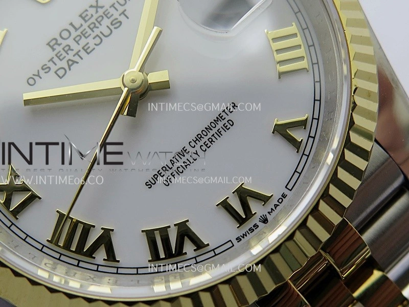 DateJust 126233 36mm 904L SS YG AR+F 1:1 Best Edition White Dial Roman Marker On Jubilee Bracelet DD3235
