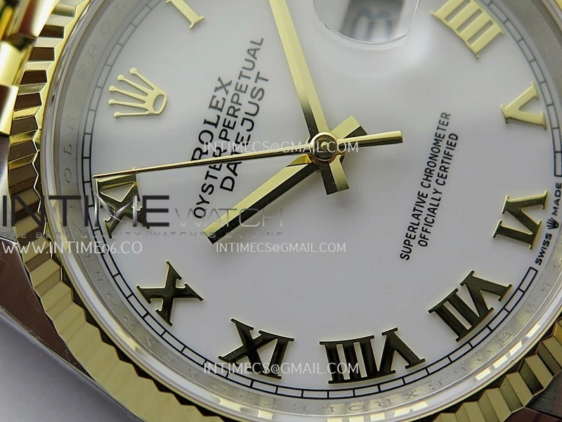 DateJust 126233 36mm 904L SS YG AR+F 1:1 Best Edition White Dial Roman Marker On Jubilee Bracelet DD3235