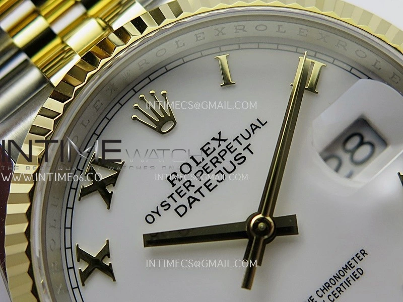 DateJust 126233 36mm 904L SS YG AR+F 1:1 Best Edition White Dial Roman Marker On Jubilee Bracelet DD3235