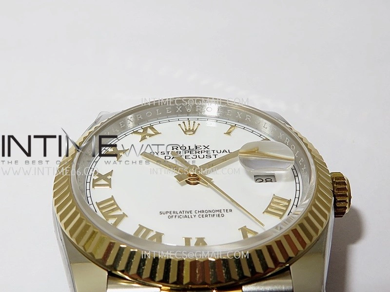 DateJust 126233 36mm 904L SS YG AR+F 1:1 Best Edition White Dial Roman Marker On Jubilee Bracelet DD3235