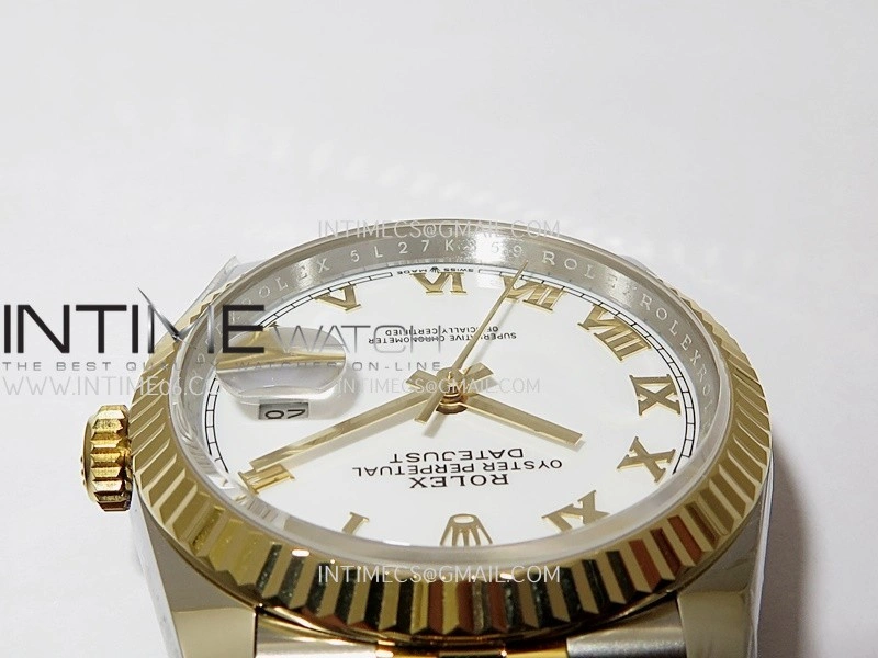 DateJust 126233 36mm 904L SS YG AR+F 1:1 Best Edition White Dial Roman Marker On Jubilee Bracelet DD3235