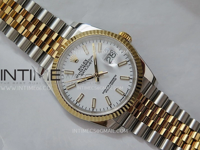 DateJust 126233 36mm 904L SS YG AR+F 1:1 Best Edition White Dial Stick Marker On Jubilee Bracelet DD3235