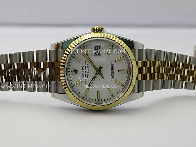 DateJust 126233 36mm 904L SS YG AR+F 1:1 Best Edition White Dial Stick Marker On Jubilee Bracelet DD3235