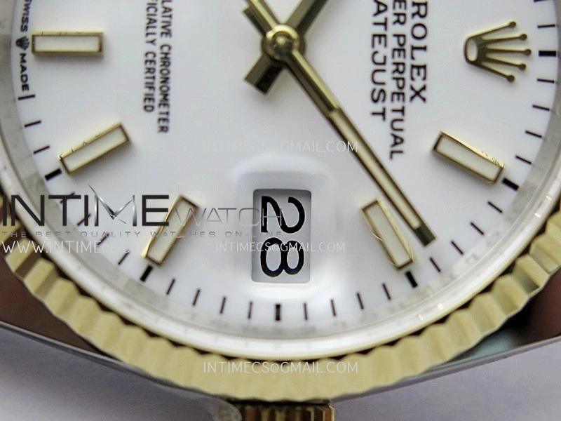 DateJust 126233 36mm 904L SS YG AR+F 1:1 Best Edition White Dial Stick Marker On Jubilee Bracelet DD3235