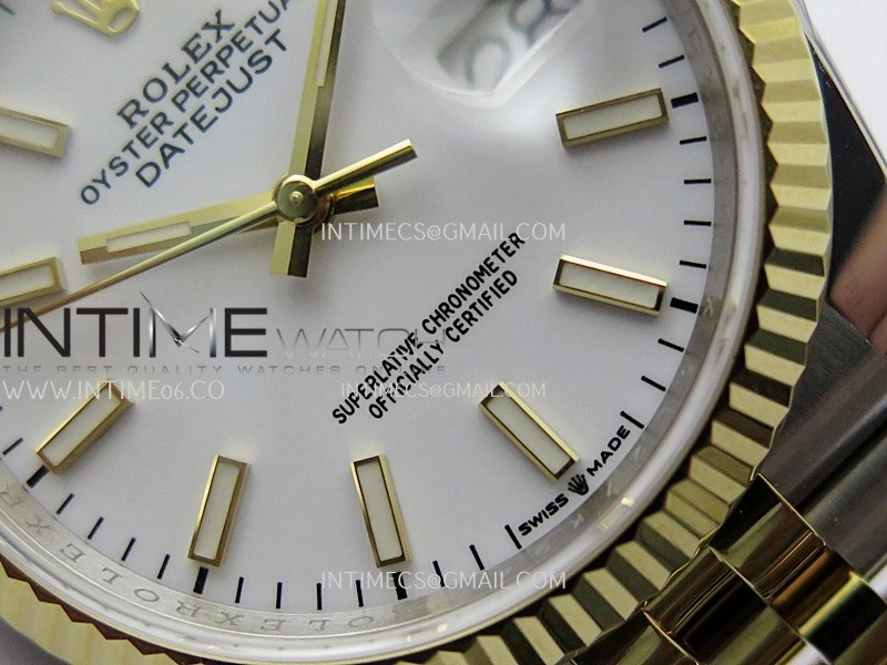 DateJust 126233 36mm 904L SS YG AR+F 1:1 Best Edition White Dial Stick Marker On Jubilee Bracelet DD3235