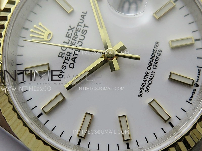 DateJust 126233 36mm 904L SS YG AR+F 1:1 Best Edition White Dial Stick Marker On Jubilee Bracelet DD3235