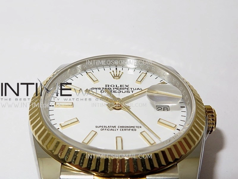 DateJust 126233 36mm 904L SS YG AR+F 1:1 Best Edition White Dial Stick Marker On Jubilee Bracelet DD3235