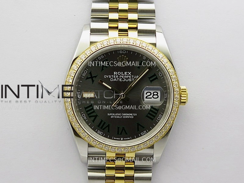 DateJust 126283 904L SS YG VSF 1:1 Best Edition Gray Dial Roman Markers On Jubilee Bracelet VS3235