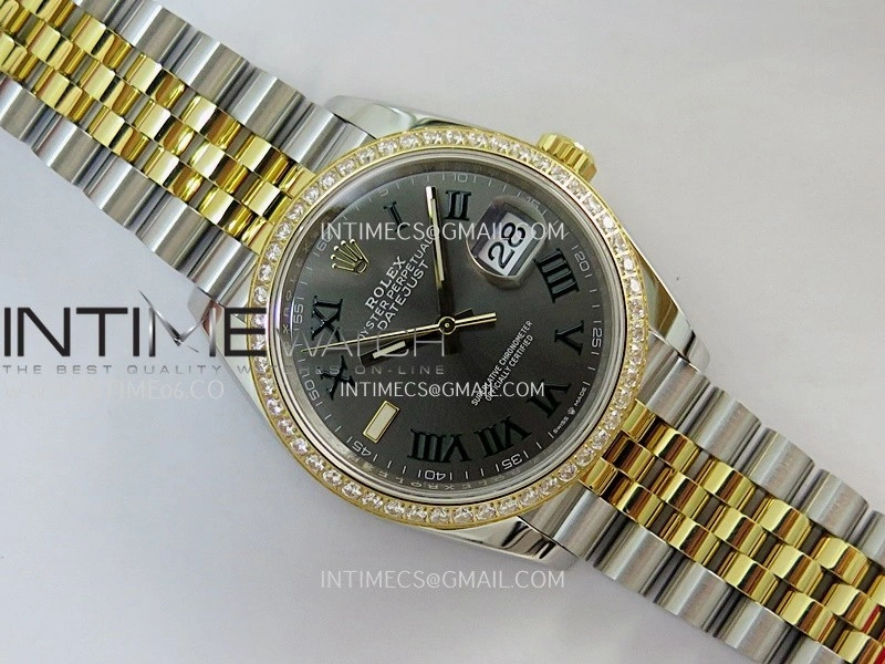DateJust 126283 904L SS YG VSF 1:1 Best Edition Gray Dial Roman Markers On Jubilee Bracelet VS3235