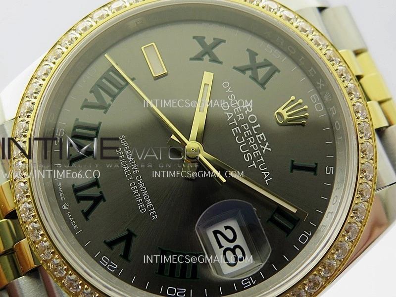 DateJust 126283 904L SS YG VSF 1:1 Best Edition Gray Dial Roman Markers On Jubilee Bracelet VS3235