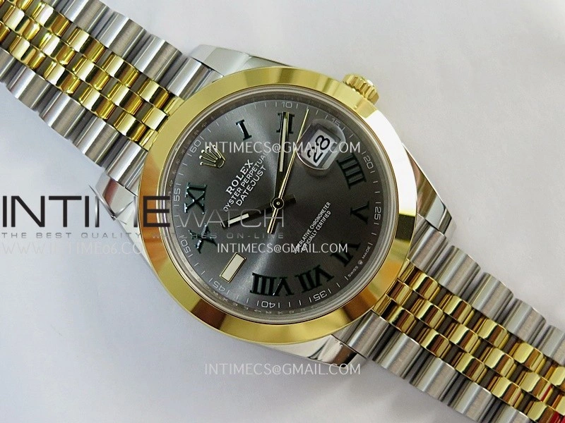 DateJust 126303 904L SS YG VSF 1:1 Best Edition Gray Dial Roman Markers On Jubilee Bracelet VS3235
