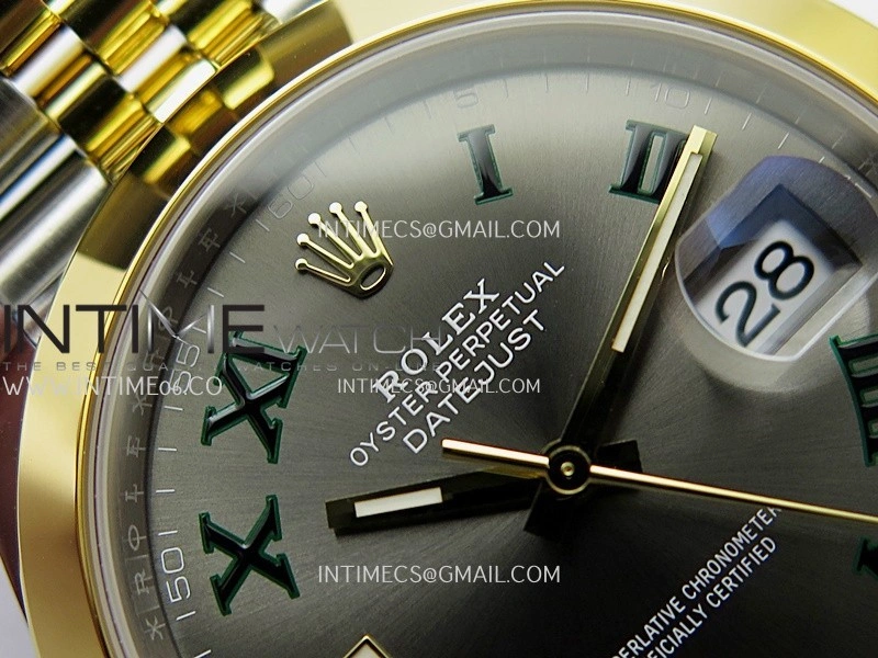 DateJust 126303 904L SS YG VSF 1:1 Best Edition Gray Dial Roman Markers On Jubilee Bracelet VS3235