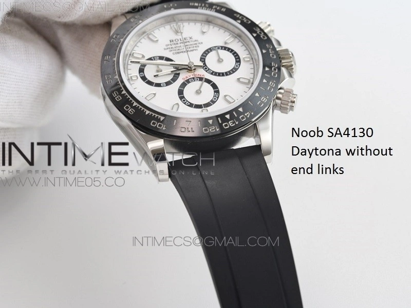 904L Stainless Steel Endlinks for Genuine Daytona fits Rubber Strap