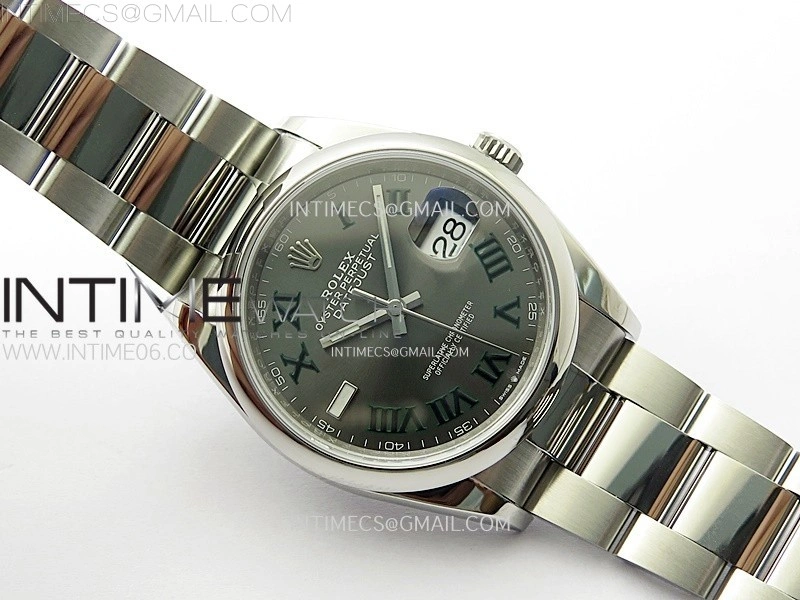DateJust 36 SS 126200 904L Steel VSF 1:1 Best Edition Gray Dial Roman Markers on Oyster Bracelet VS3235
