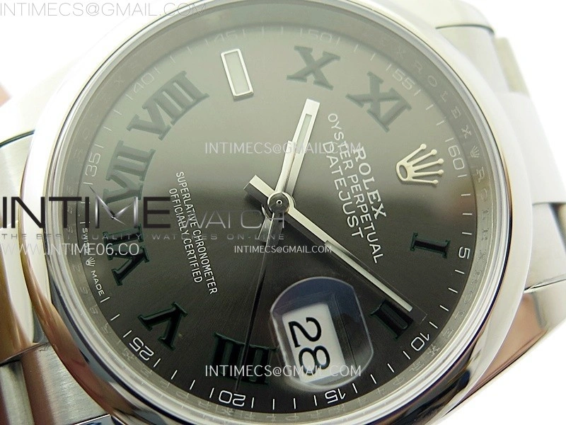 DateJust 36 SS 126200 904L Steel VSF 1:1 Best Edition Gray Dial Roman Markers on Oyster Bracelet VS3235