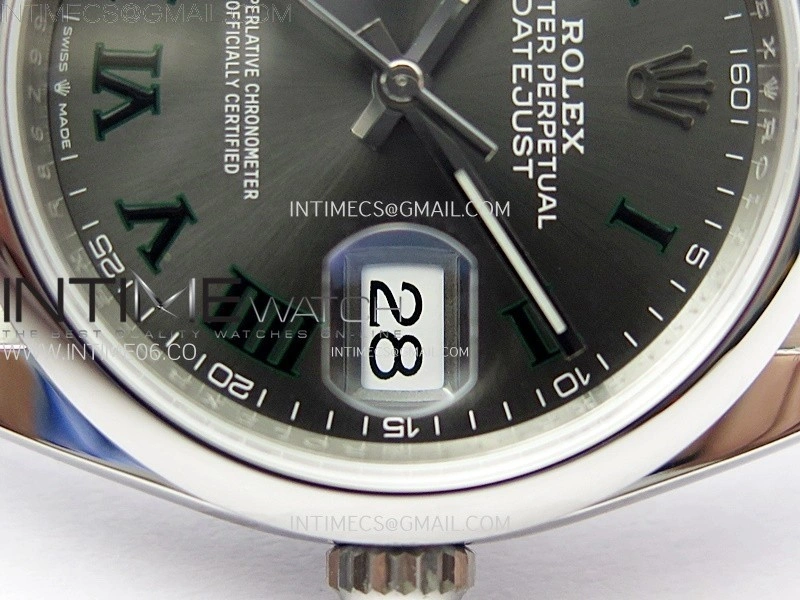 DateJust 36 SS 126200 904L Steel VSF 1:1 Best Edition Gray Dial Roman Markers on Oyster Bracelet VS3235