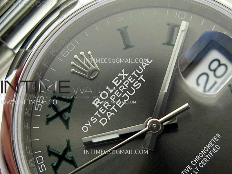 DateJust 36 SS 126200 904L Steel VSF 1:1 Best Edition Gray Dial Roman Markers on Oyster Bracelet VS3235