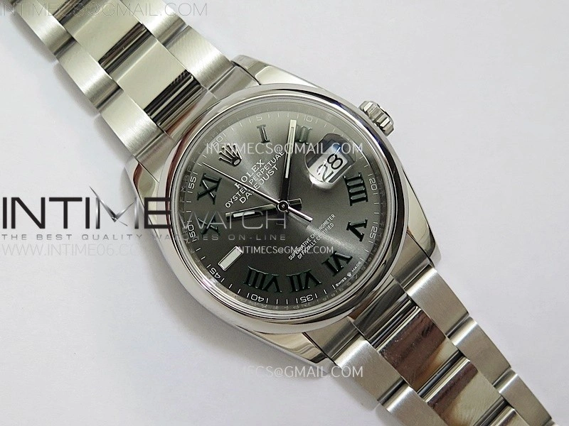 DateJust 36 SS 126200 904L Steel VSF 1:1 Best Edition Gray Dial Roman Markers on Oyster Bracelet VS3235
