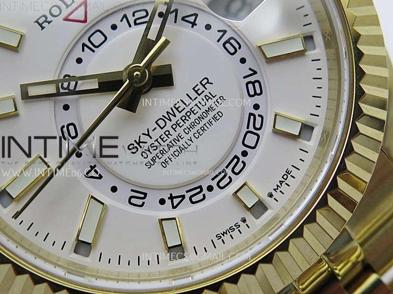 Sky-Dweller 326935 904L YG Noob 1:1 Best Edition White Dial on YG Jubilee Bracelet Asian 23J to 9001