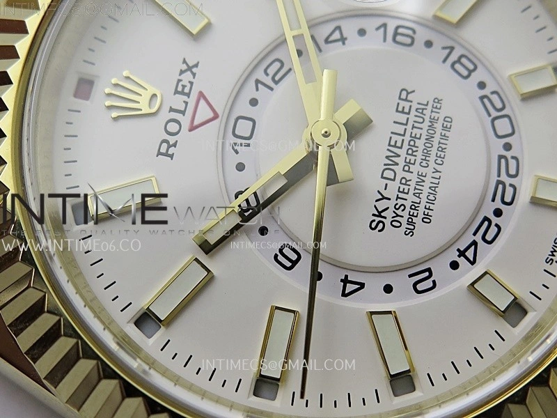 Sky-Dweller 326935 904L YG Noob 1:1 Best Edition White Dial on YG Jubilee Bracelet Asian 23J to 9001