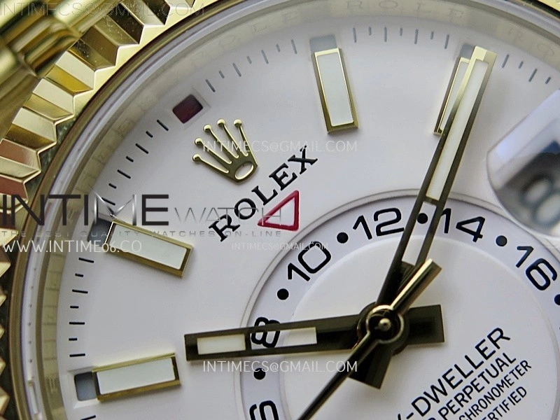 Sky-Dweller 326935 904L YG Noob 1:1 Best Edition White Dial on YG Jubilee Bracelet Asian 23J to 9001