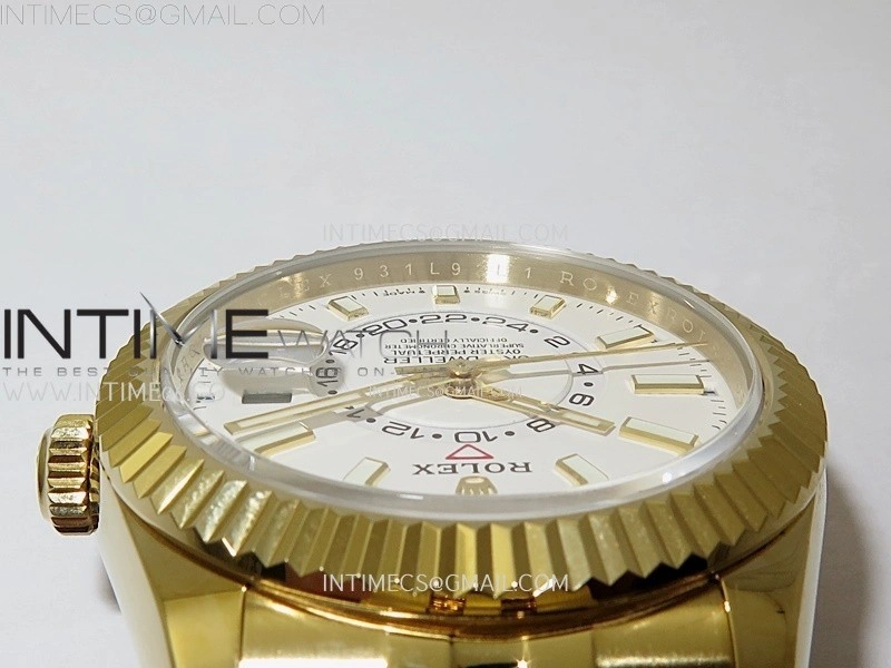 Sky-Dweller 326935 904L YG Noob 1:1 Best Edition White Dial on YG Jubilee Bracelet Asian 23J to 9001