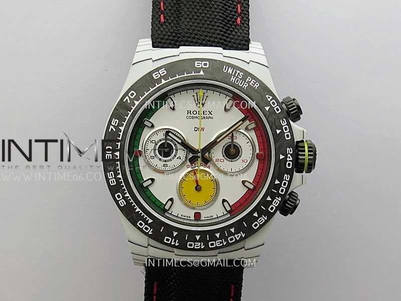Daytona DIW Porsche 911 S T White Carbon SONIC 1:1 Best Edition White Dial on Black Nylon Strap SA4130
