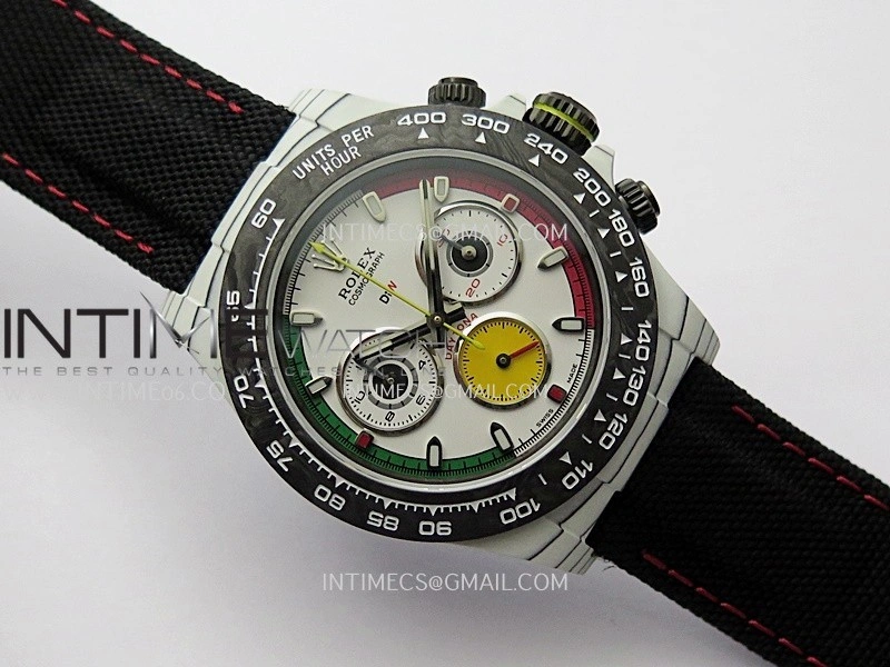 Daytona DIW Porsche 911 S T White Carbon SONIC 1:1 Best Edition White Dial on Black Nylon Strap SA4130