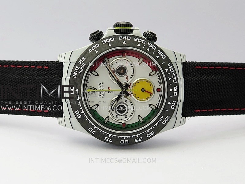 Daytona DIW Porsche 911 S T White Carbon SONIC 1:1 Best Edition White Dial on Black Nylon Strap SA4130