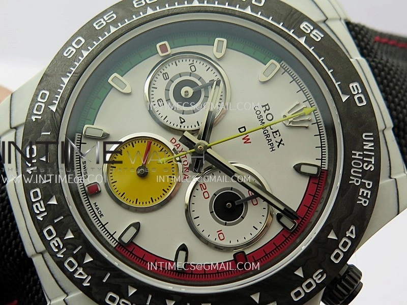Daytona DIW Porsche 911 S T White Carbon SONIC 1:1 Best Edition White Dial on Black Nylon Strap SA4130