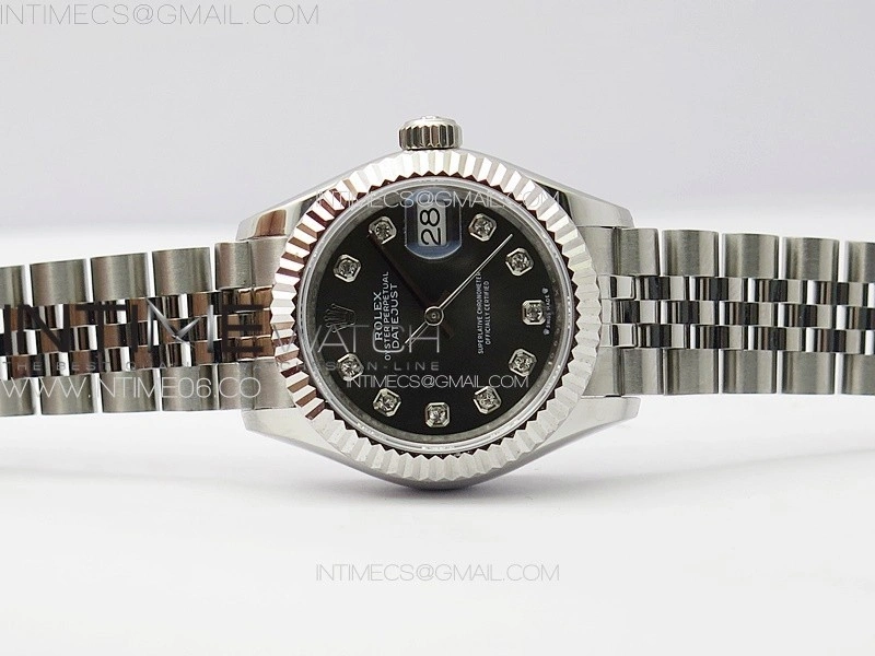 Datejust 28mm 279179 SS APSF Best Edition Gray Dial Crystals Markers on SS Jubilee Bracelet NH05