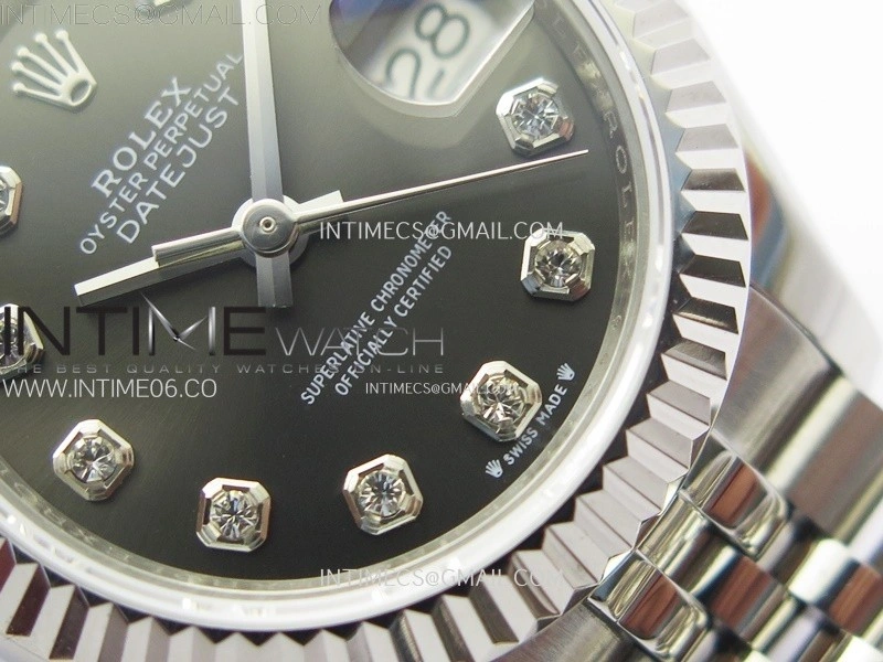 Datejust 28mm 279179 SS APSF Best Edition Gray Dial Crystals Markers on SS Jubilee Bracelet NH05