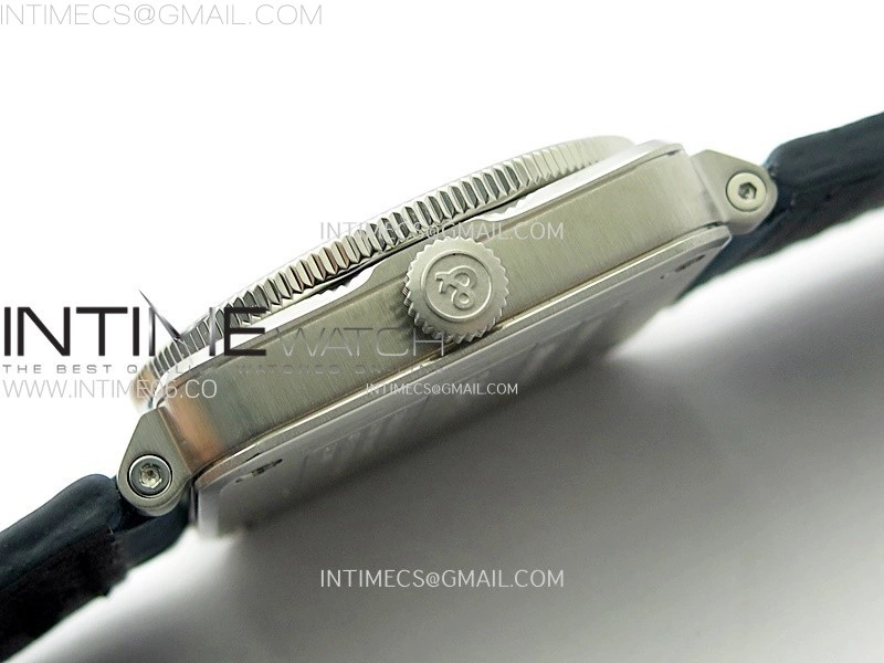 BR03-93 GMT Blue Black Bezle SS B12 Best Edition Blue Dial on Blue Leather Strap A2836