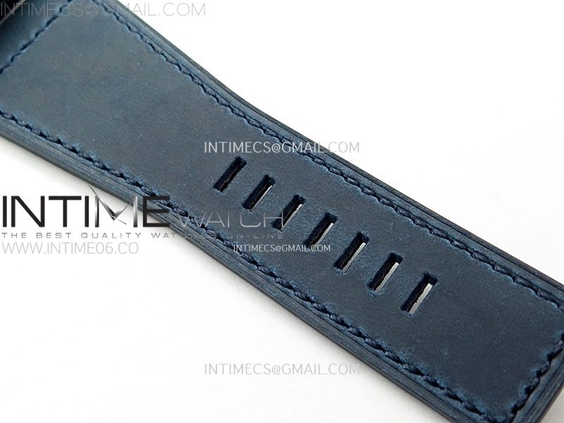 BR03-93 GMT Blue Black Bezle SS B12 Best Edition Blue Dial on Blue Leather Strap A2836