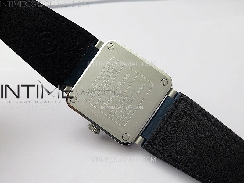 BR03-93 GMT Blue Black Bezle SS B12 Best Edition Blue Dial on Blue Leather Strap A2836